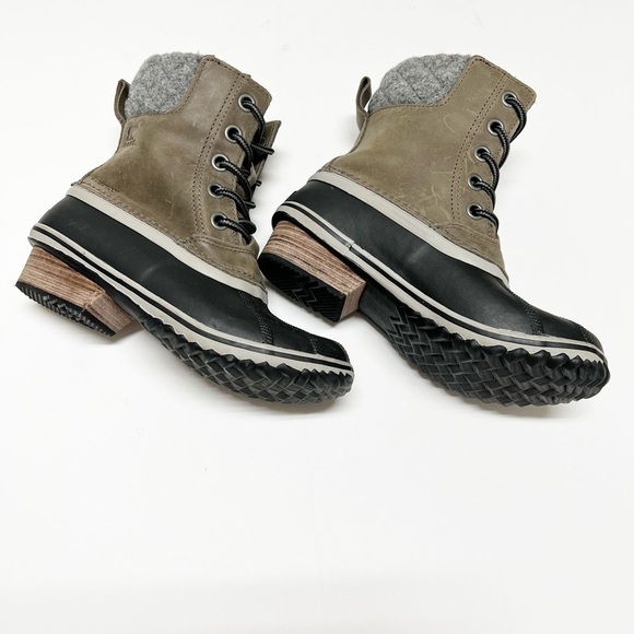 Sorel Womens Quarry Tan Waterproof Leather Slimpack II Lace Up Duck Boot Sz 6 - Picture 7 of 10